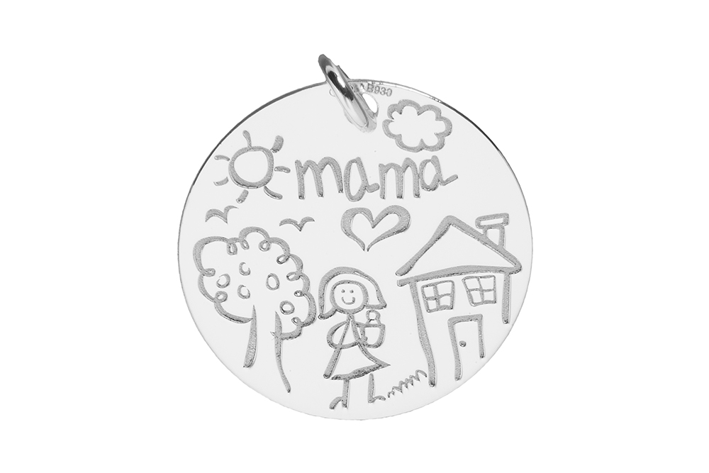 Colgante charm plata 925 mama
