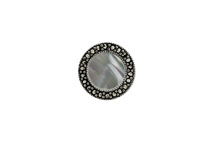 [125810000MNA] Colgante plata 925 círculo marquesita & nacar 