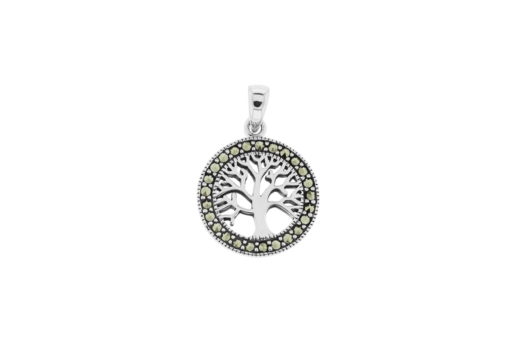 Colgante plata 925 arbol de la vida marquesita 