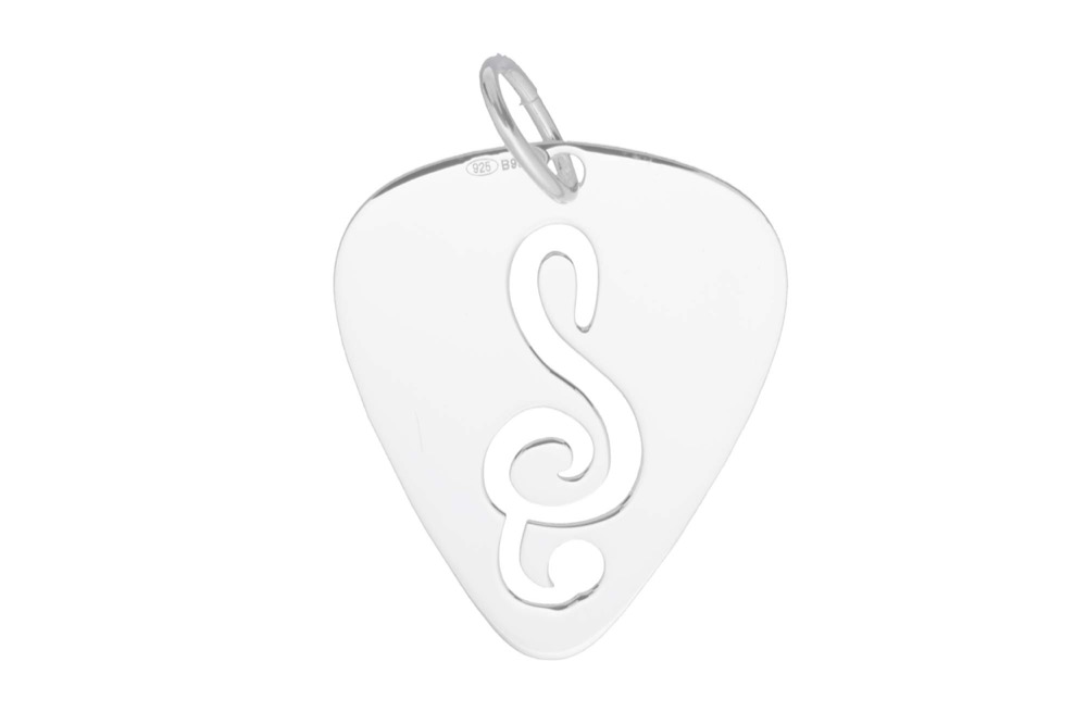 Colgante charm plata 925 púa musical 