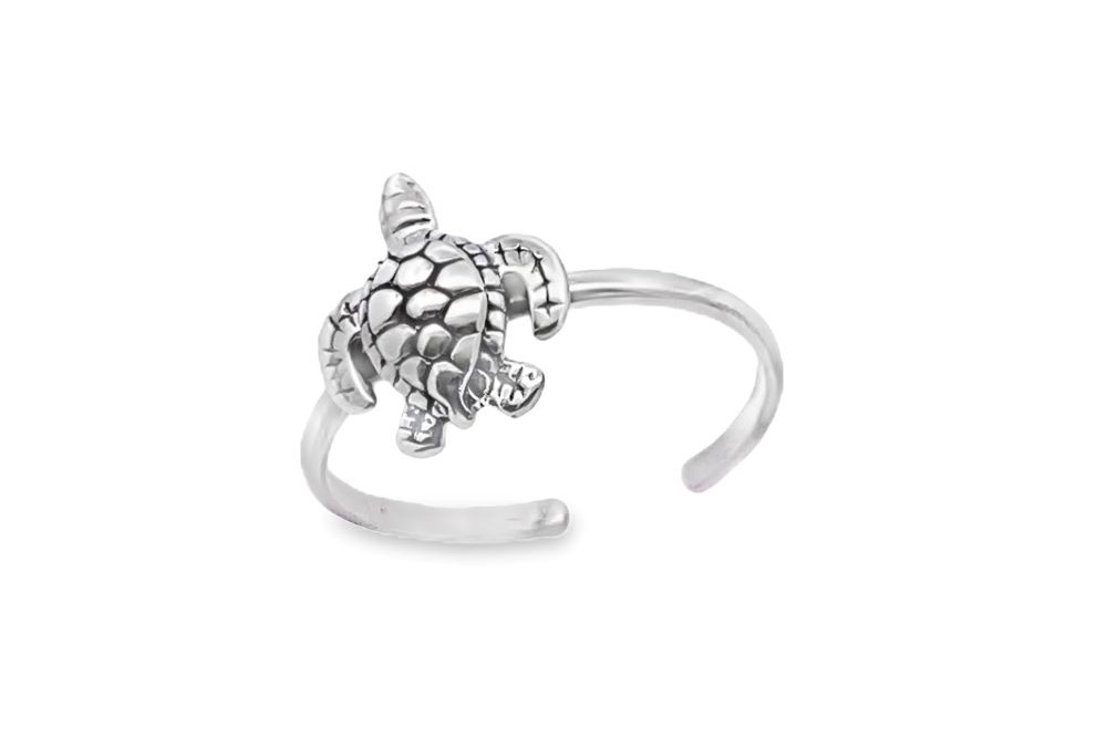 Sterling silver turtle toe ring