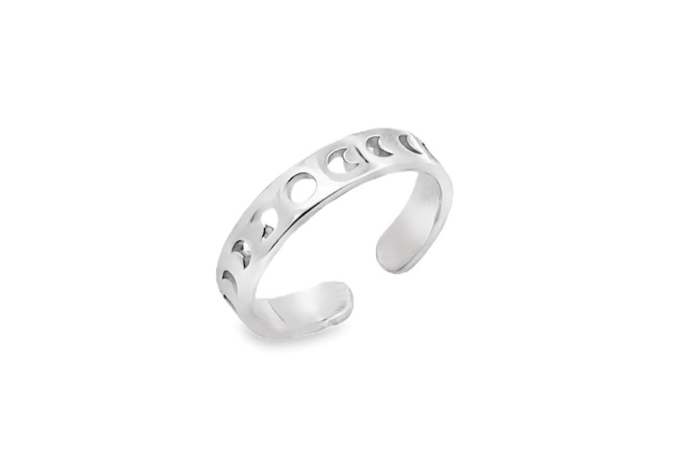 Anillo pie plata 925 fases lunares calado