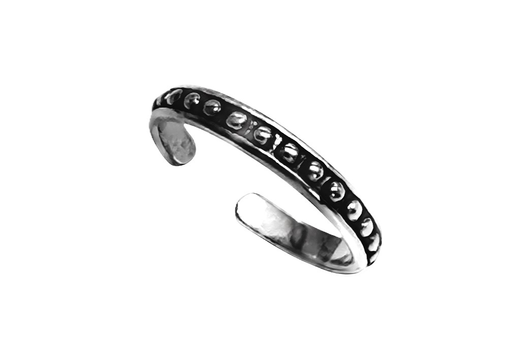 Anillo pie plata 925 bolitas