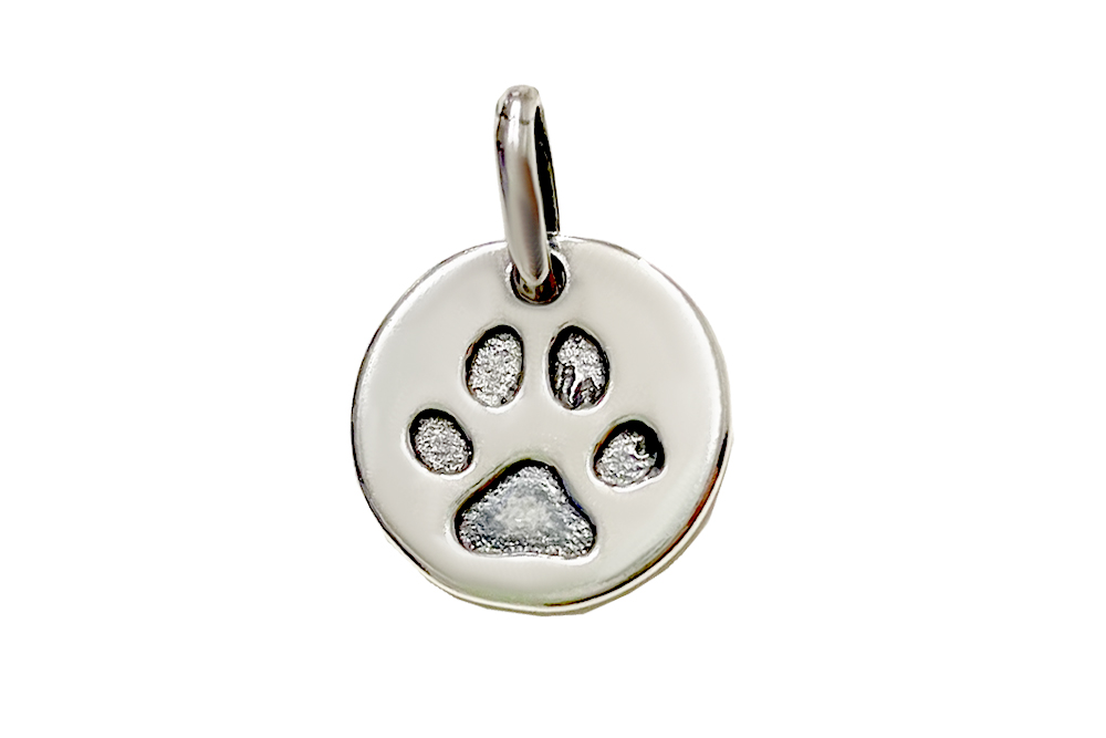 [16137POX] Colgante plata 925 huella canina