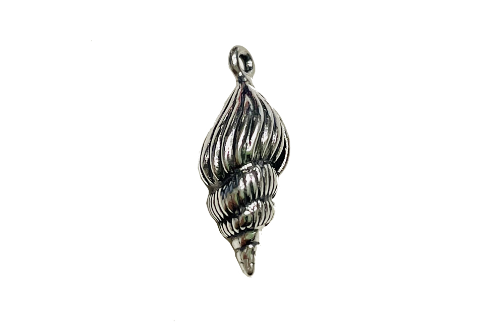 Sterling silver conch shell horn charm