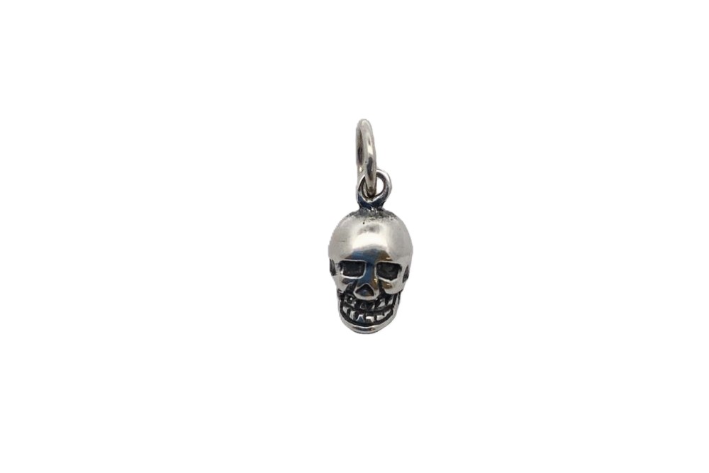 [16255POX] Sterling silver skull charm