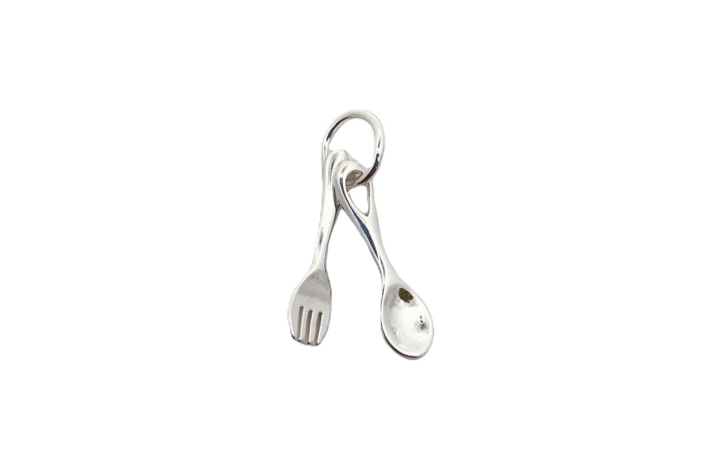 Sterling silver spoon & fork charm