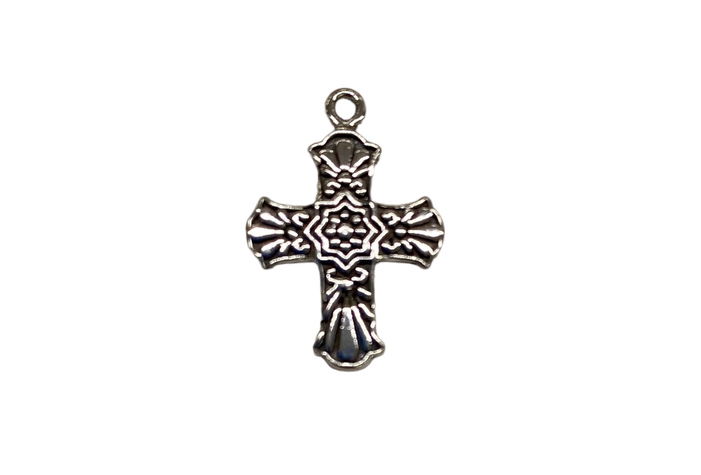 [16285POX] Sterling silver cross charm