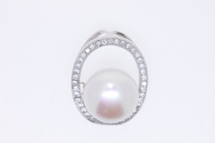 Colgante plata 925 perla con zirconita