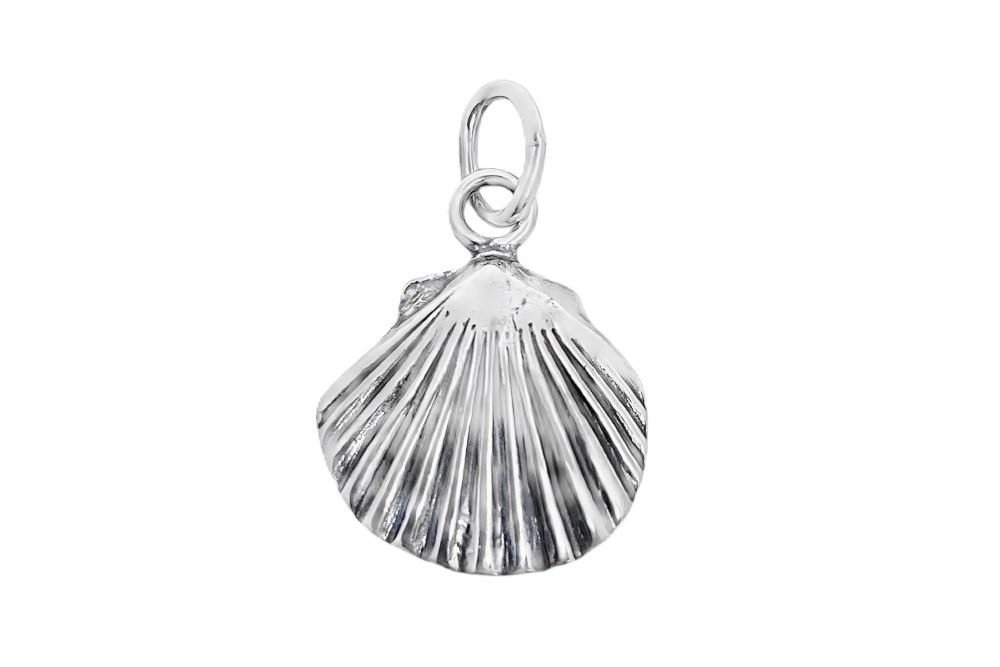 [16916POX] Colgante plata 925 concha peregrino 15x15mm