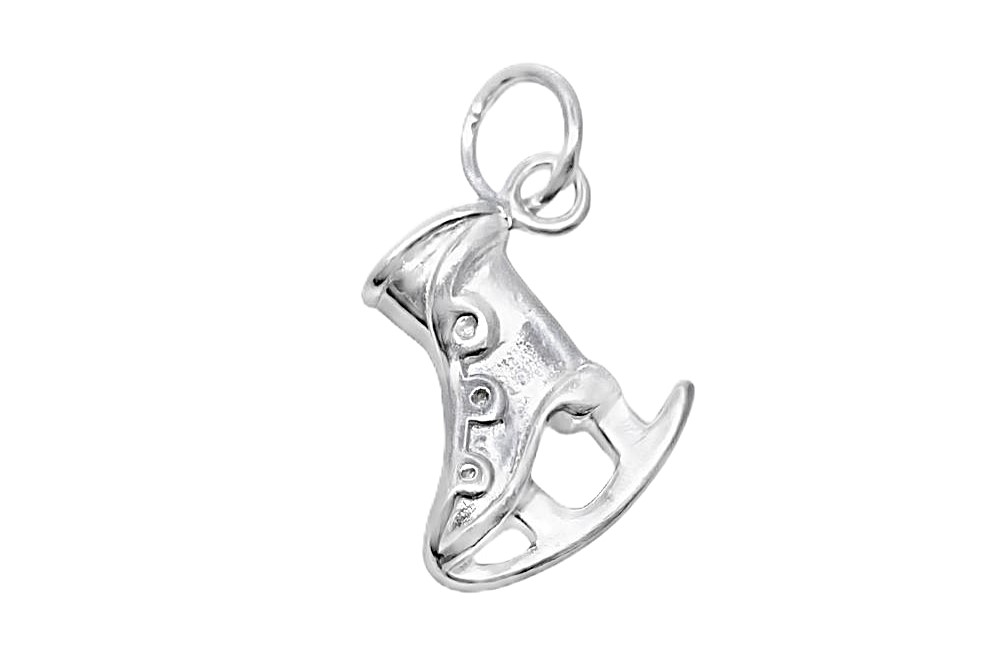 Sterling silver ice skating pendant