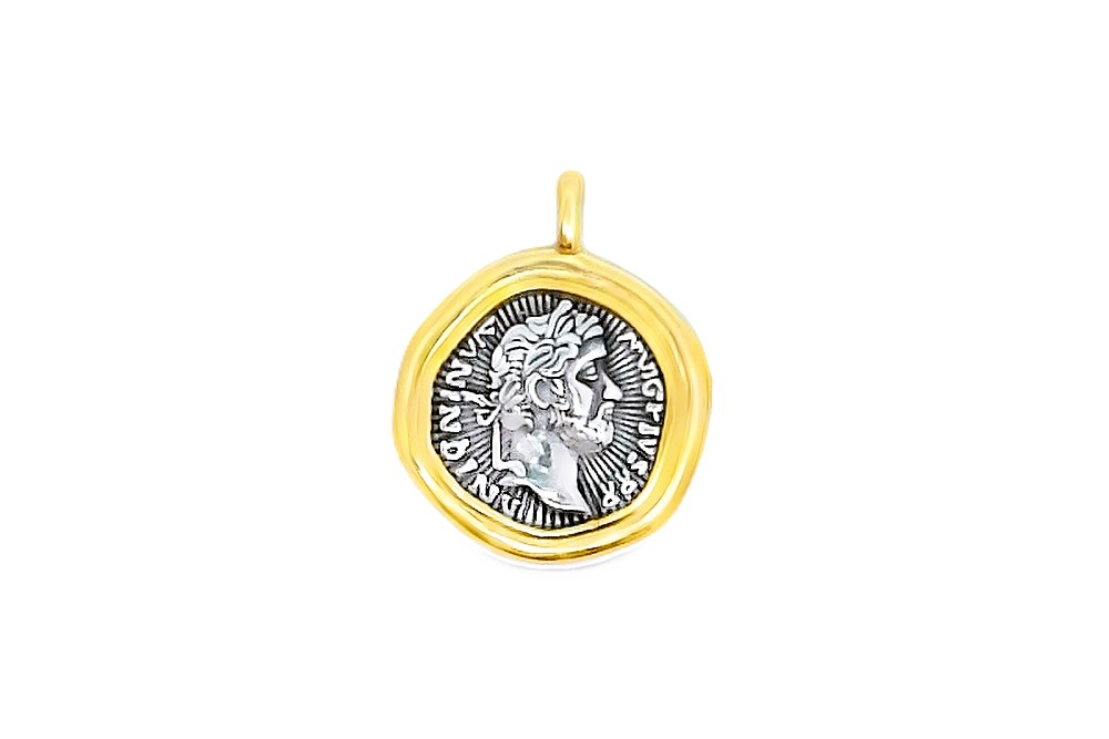 Sterling silver ancient roman coin pendant