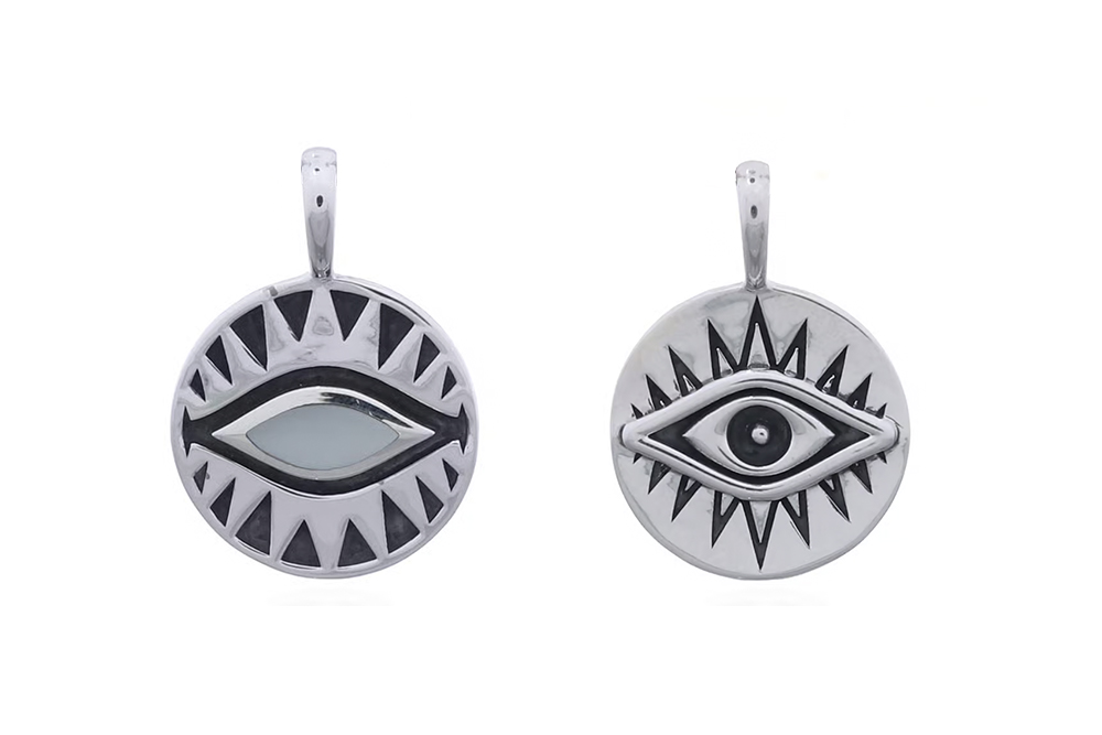 Sterling silver talisman evil eye pendant