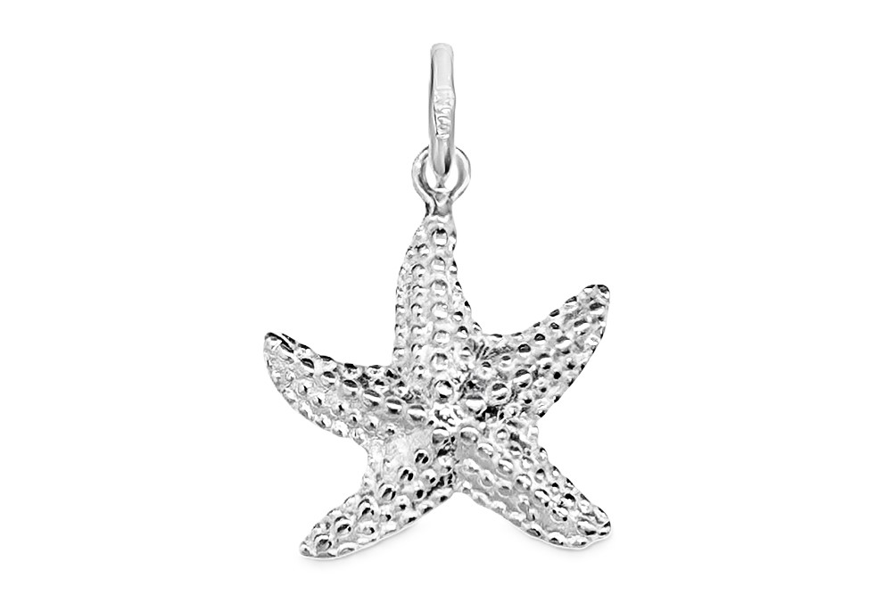 [17819PPL] Sterling silver starfish pendant