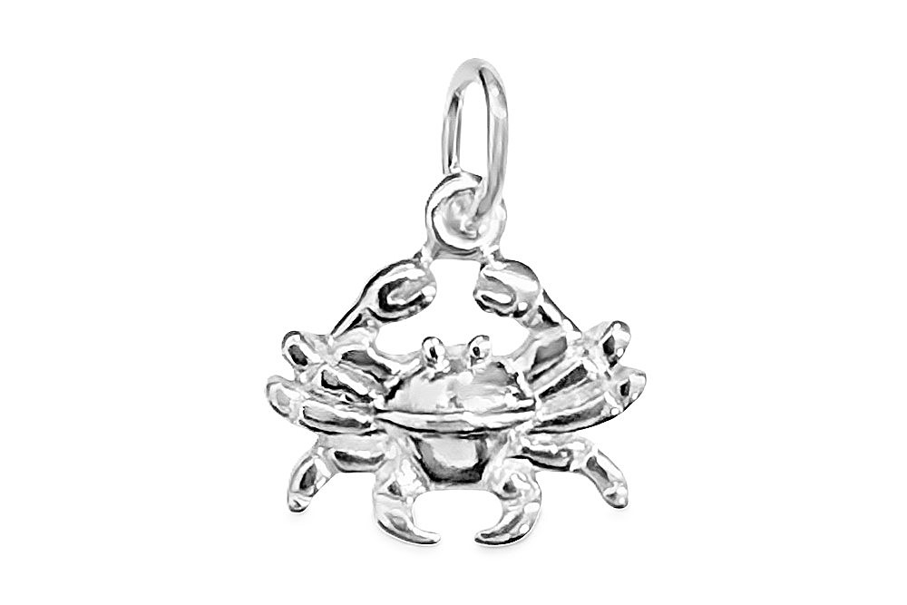 [17822PPL] Sterling silver crab 12x12mm pendant