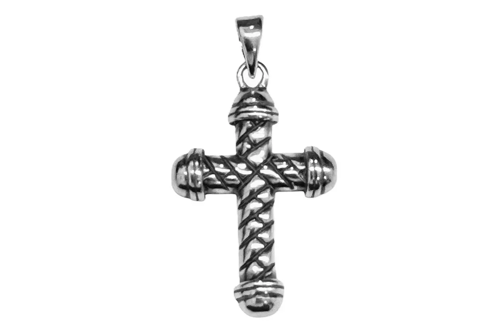 Colgante plata 925 cruz trenzada 24x16mm