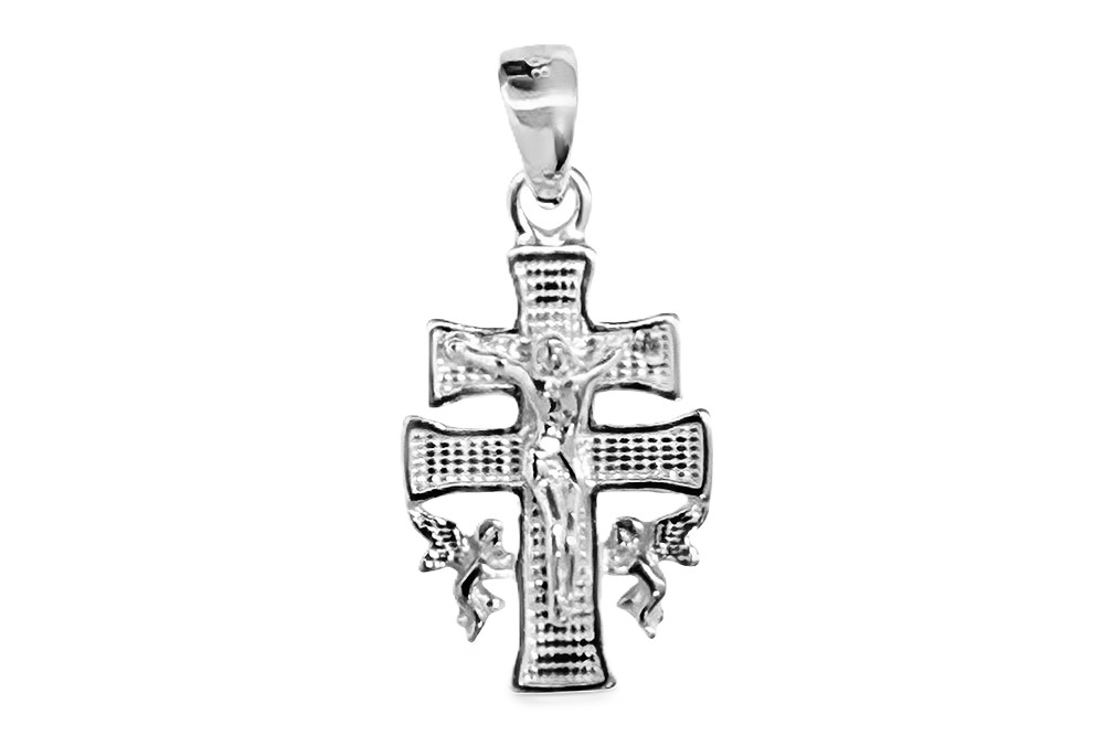 Sterling silver 18x11mm caravaca cross pendant