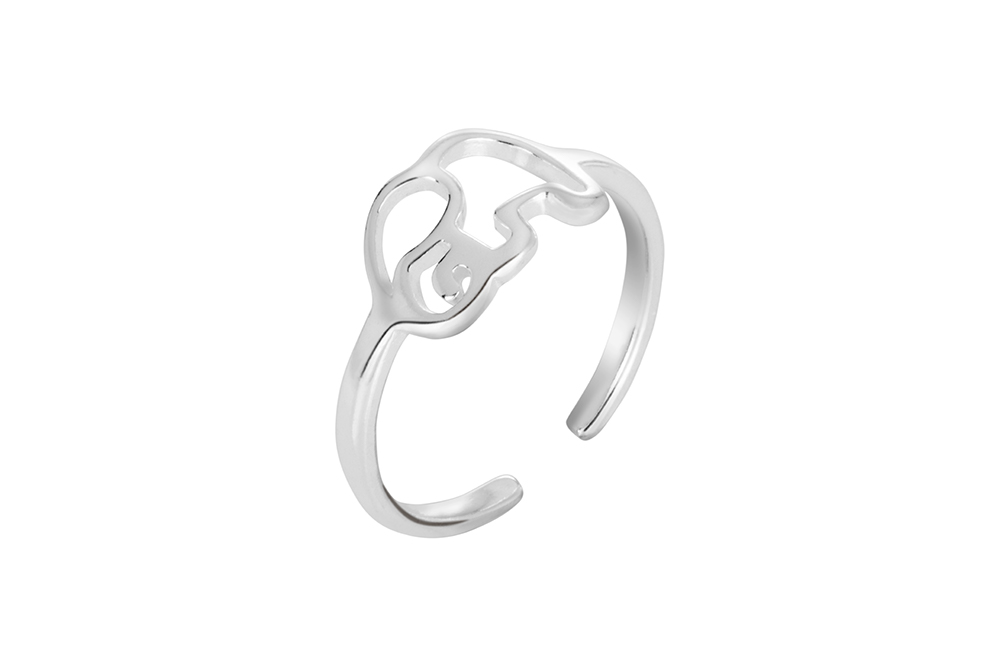 [16587RTA00PL] Anillo plata 925 abierto elefante
