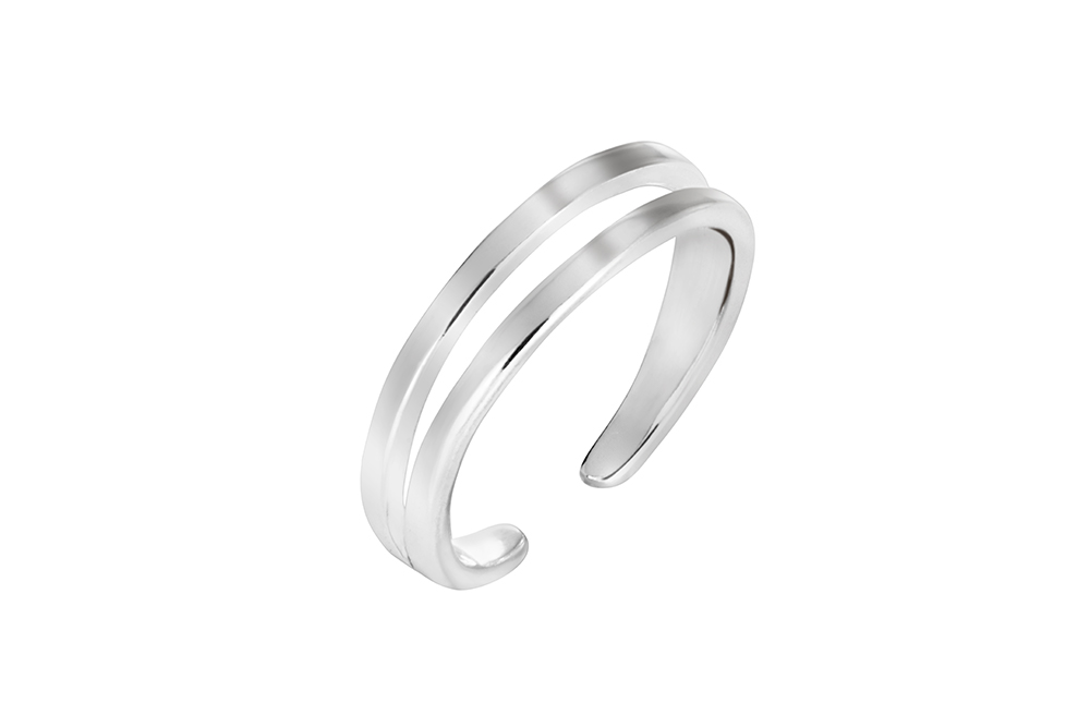 Anillo plata 925 abierto doble alianza