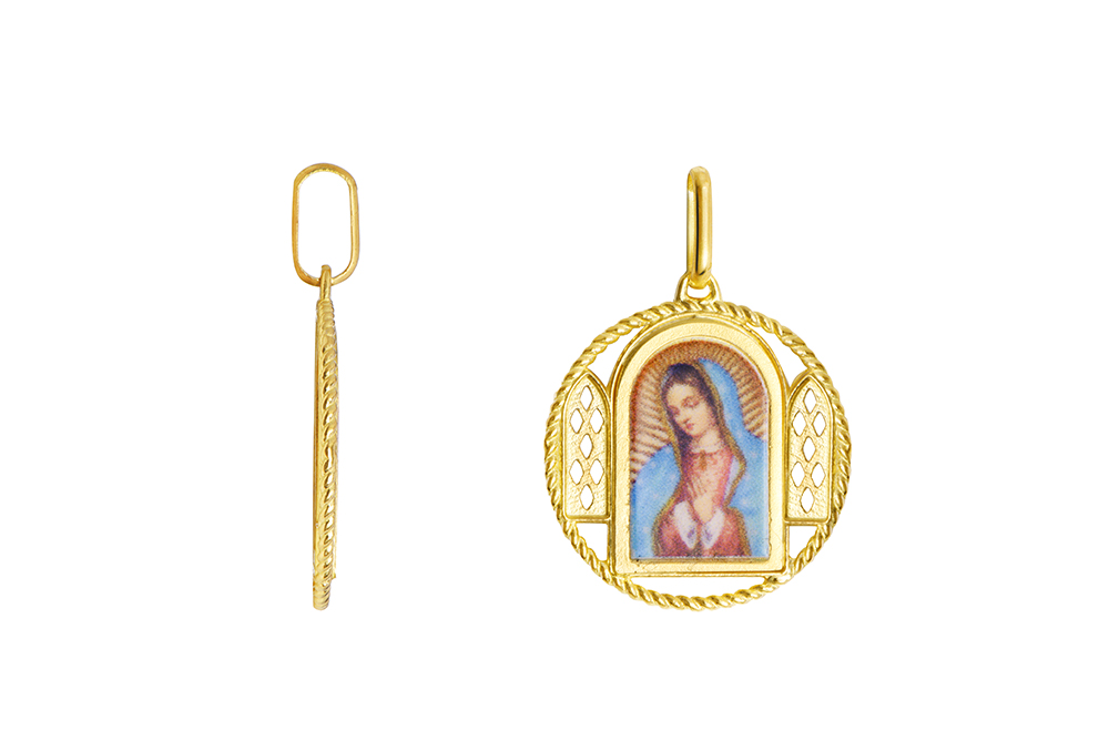 [18514PDO] Colgante plata 925 medalla virgen de guadalupe 23x21mm
