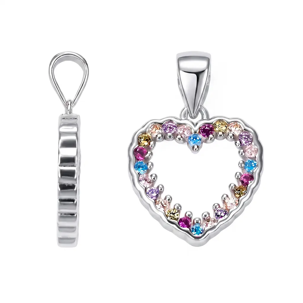 Colgante plata 925 silueta de corazón