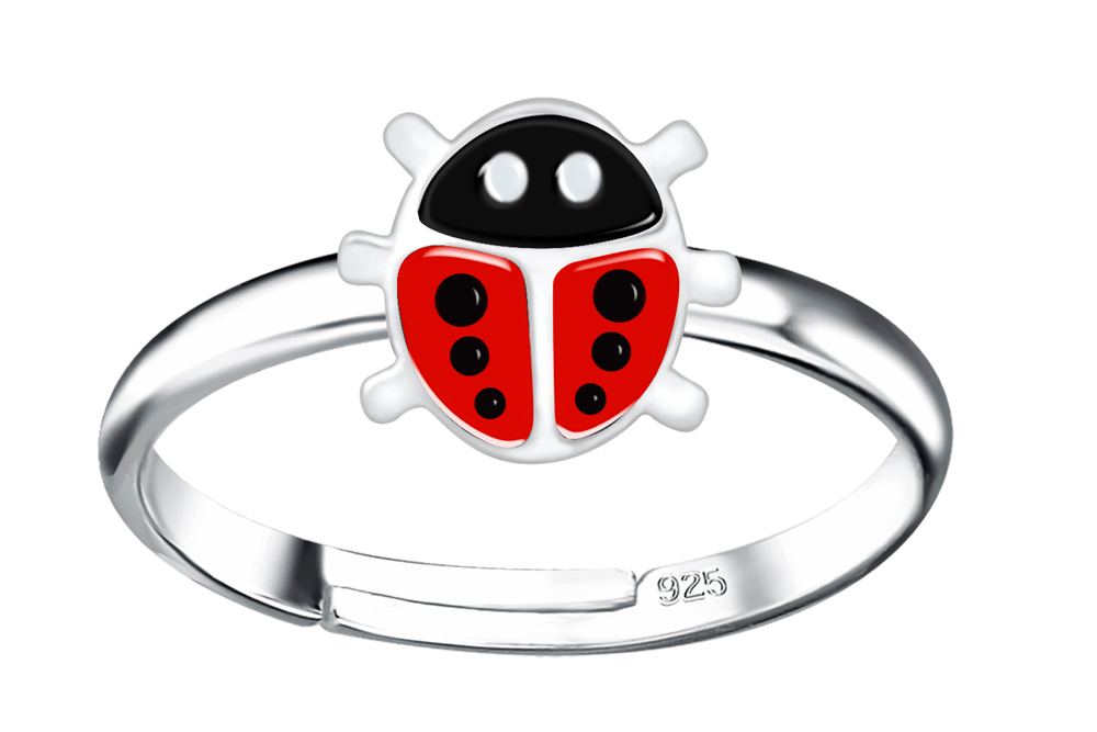 Anillo plata 925 infantil mariquita 6x7mm