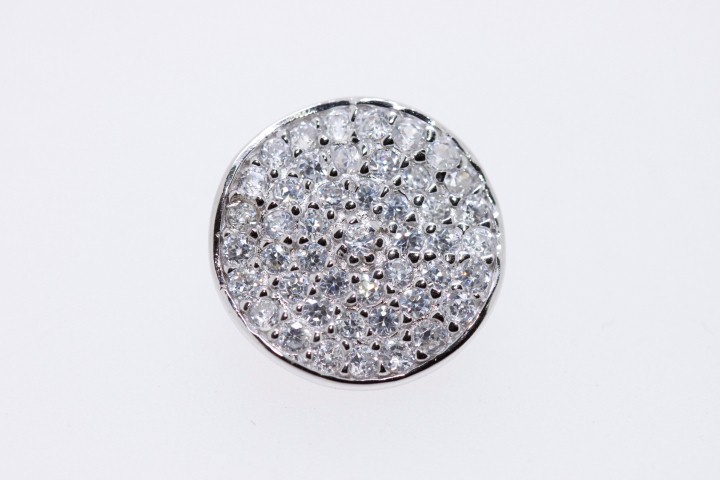 Colgante plata rodiada cz para montaje 