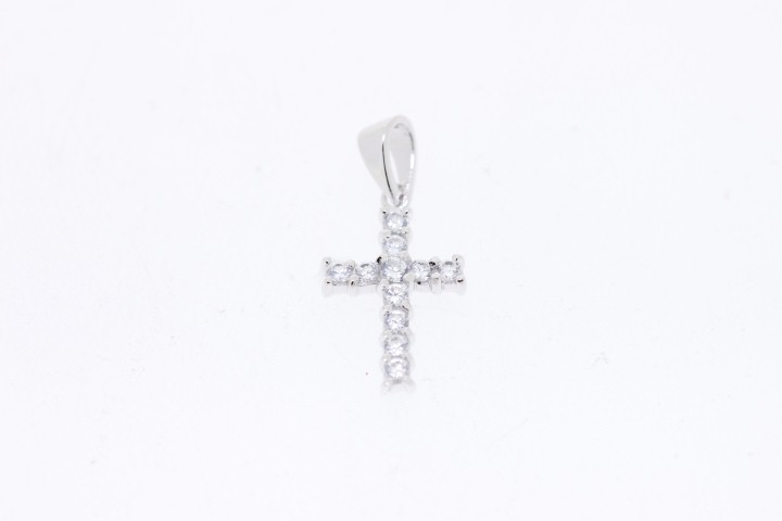 [013280002ZBL] Pendant silver 925 cz (White, Gold plated)