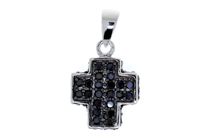 Colgante plata 925 cz cruz 