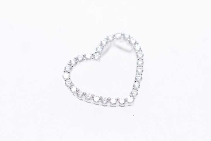 [013490001ZBL] Pendant silver 925 white cz (White, Rhodium plated)