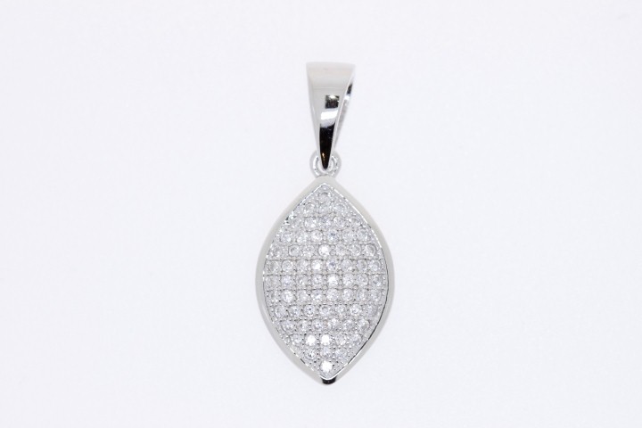 Colgante plata rodiada cz negra microsetting 