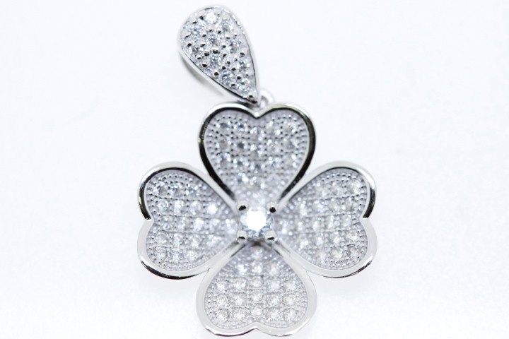 Pendant silver 925 cz flower