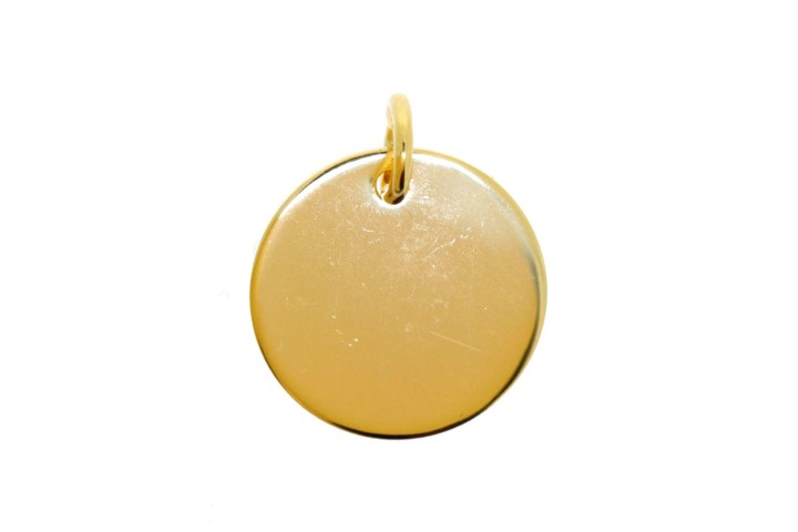 Placa plata lisa redonda con anilla 17mm