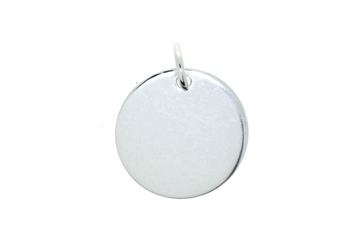 [0273717000PL] Placa plata lisa redonda con anilla 17mm (Plata)
