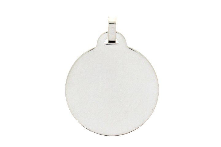 Placa plata lisa redonda con anilla
