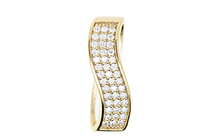 [044490002ZBL] Pendant silver 925 cz (White, Gold plated)