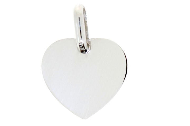 Placa plata lisa 925 corazon 