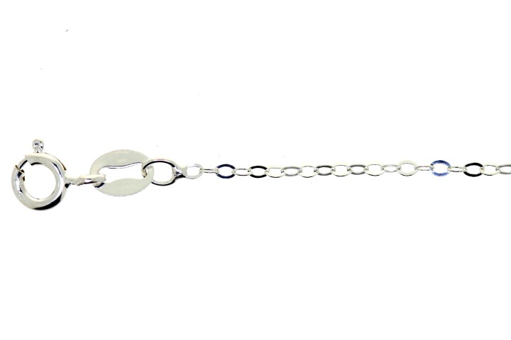 Oval flat cable chain 026 50cm sterling silver