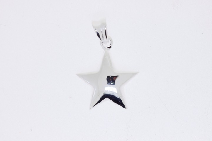 Colgante plata lisa estrella 