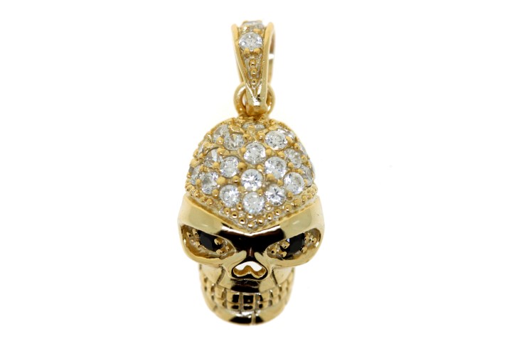 [046270002ZBL] Colgante plata 925 calavera con circonita (Oro)