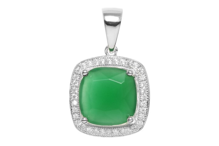 [053170001WES] Colgante plata 925 con zirconitas  (Esmeralda)