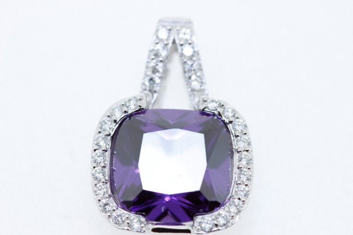 Colgante plata rodiado cz 