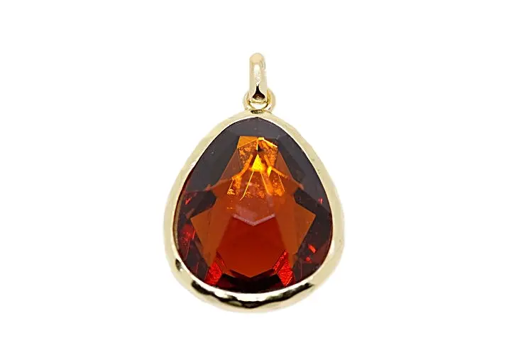 Colgante plata baño oro cz