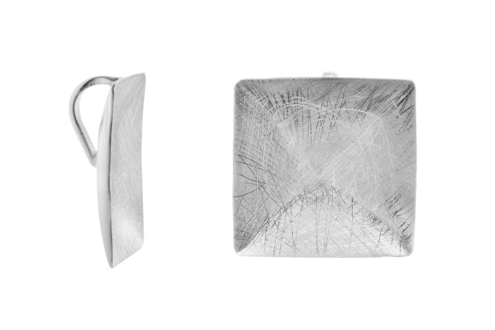 Colgante plata mate cuadrado 