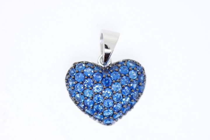 Colgante plata cz corazon 