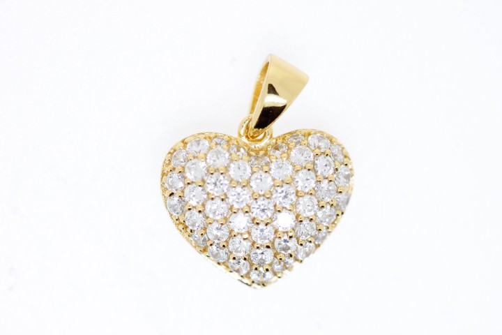 Colgante plata cz corazon 