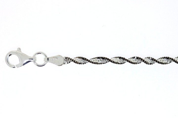 Cadena twisted 030 plata 925 bicolor 