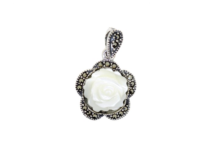 [059910000MNA] Colgante plata 925 marquesita rosa  (Blanca)