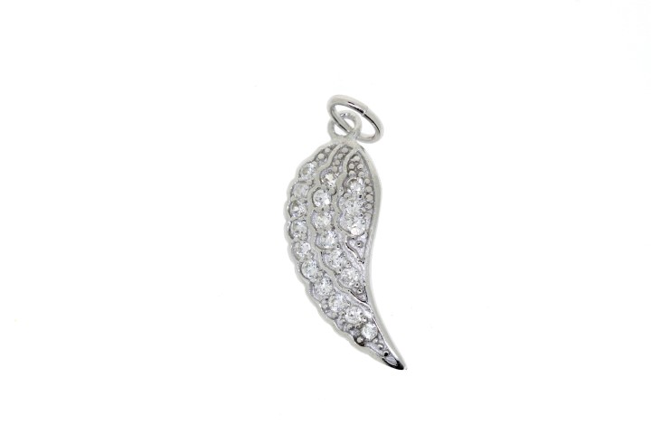Colgante charm plata 925 cz ala 