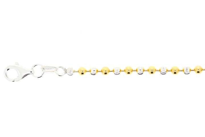 Bead chain 250 45cm rutenium plated